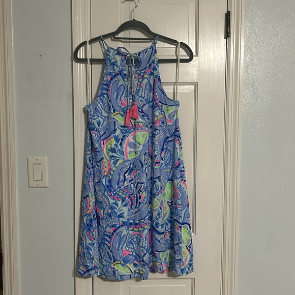 Lilly Pulitzer Margot Dress / Blue Peri Pinch Pinch / SZ m - Picture 4 of 5